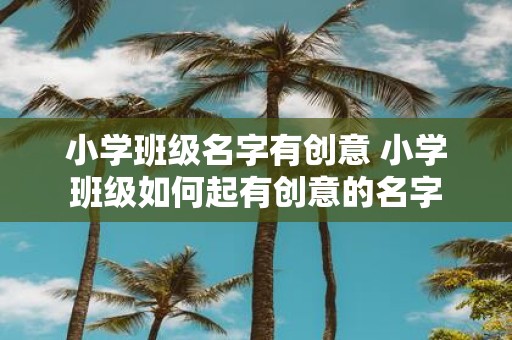 小学班级名字有创意 小学班级如何起有创意的名字