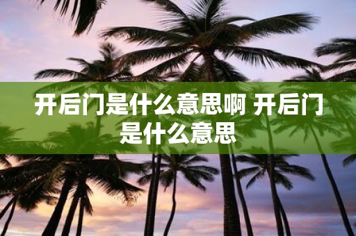 开后门是什么意思啊 开后门是什么意思