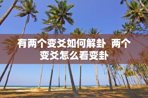 有两个变爻如何解卦 两个变爻怎么看变卦