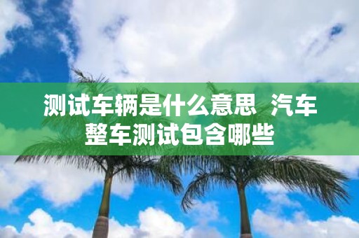 测试车辆是什么意思 汽车整车测试包含哪些