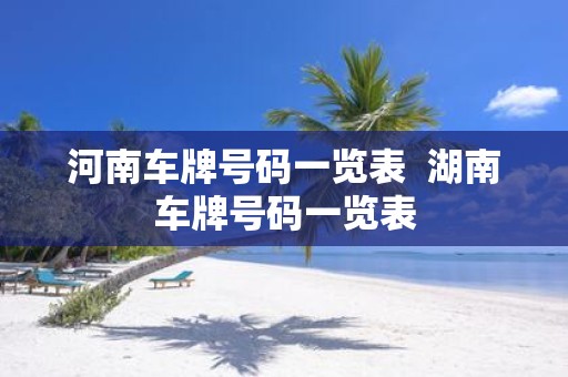 河南车牌号码一览表 湖南车牌号码一览表