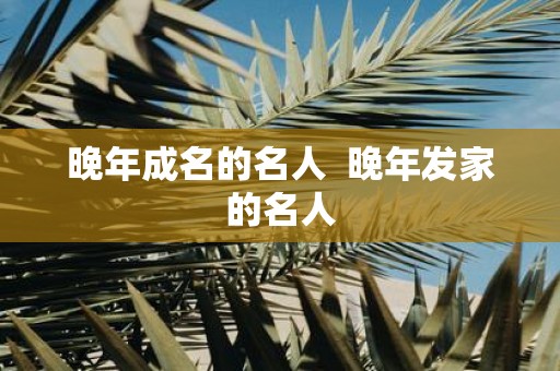 晚年成名的名人 晚年发家的名人