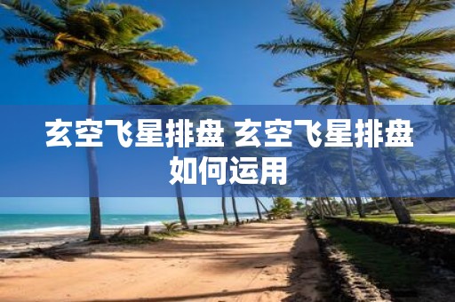 玄空飞星排盘 玄空飞星排盘如何运用