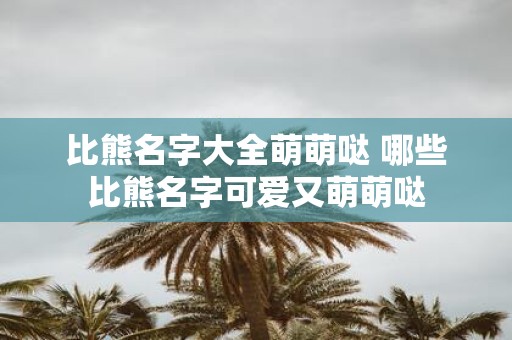 比熊名字大全萌萌哒 哪些比熊名字可爱又萌萌哒