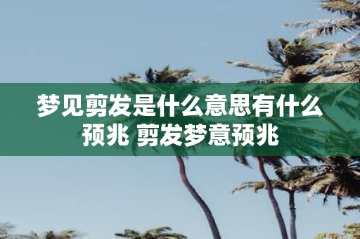 梦见剪发是什么意思有什么预兆 剪发梦意预兆