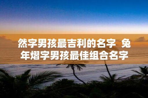 然字男孩最吉利的名字 蛇年熠字男孩最佳组合名字