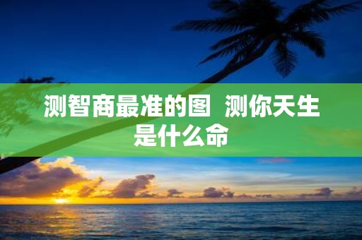测智商最准的图 测你天生是什么命