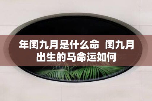 年闰九月是什么命 闰九月出生的马命运如何