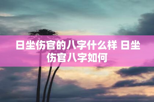 日坐伤官的八字什么样 日坐伤官八字如何