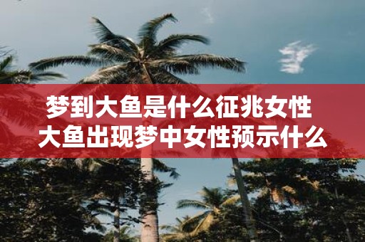 梦到大鱼是什么征兆女性 大鱼出现梦中女性预示什么
