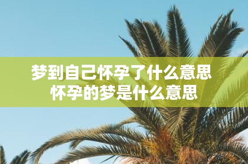 梦到自己怀孕了什么意思 怀孕的梦是什么意思