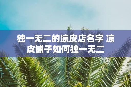 独一无二的凉皮店名字 凉皮铺子如何独一无二