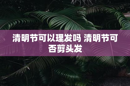 清明节可以理发吗 清明节可否剪头发