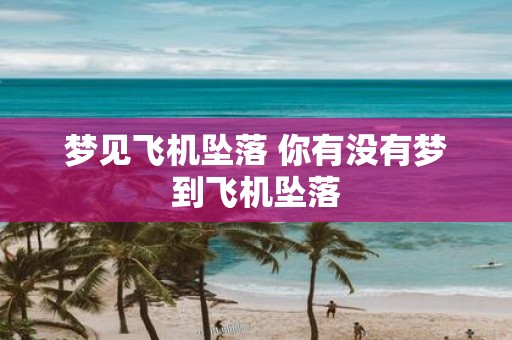 梦见飞机坠落 你有没有梦到飞机坠落