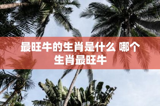 最旺牛的生肖是什么 哪个生肖最旺牛