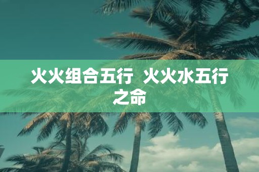 火火组合五行 火火水五行之命