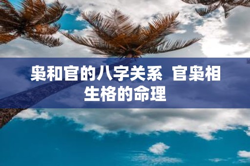 枭和官的八字关系 官枭相生格的命理