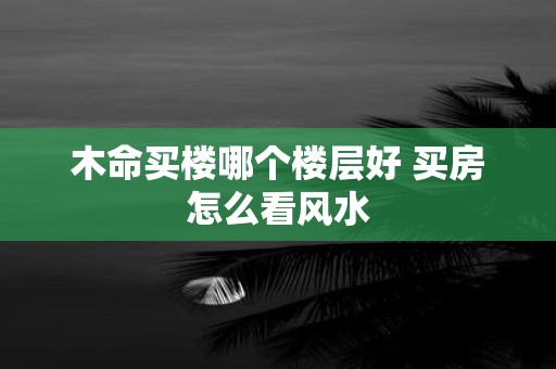 木命买楼哪个楼层好 买房怎么看风水