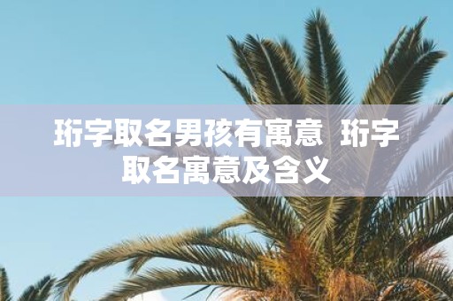 珩字取名男孩有寓意 珩字取名寓意及含义