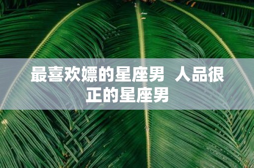 最喜欢嫖的星座男 人品很正的星座男