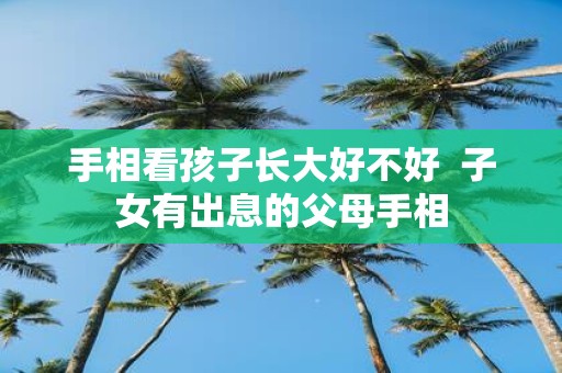 手相看孩子长大好不好 子女有出息的父母手相