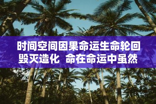 时间空间因果命运生命轮回毁灭造化 命在命运中虽然造化来捉弄