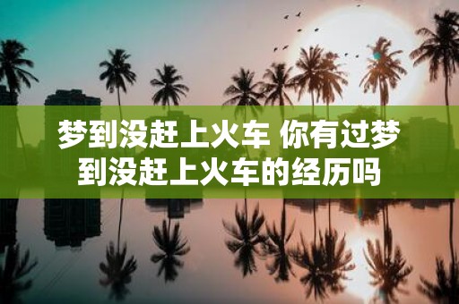 梦到没赶上火车 你有过梦到没赶上火车的经历吗