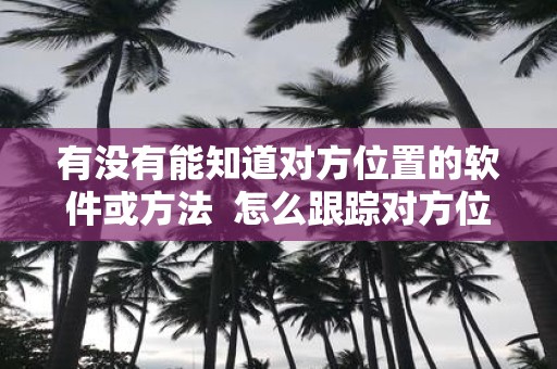 有没有能知道对方位置的软件或方法 怎么跟踪对方位置又不让对方知道