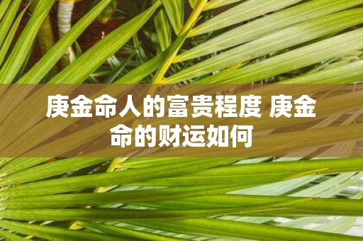 庚金命人的富贵程度 庚金命的财运如何