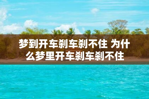 梦到开车刹车刹不住 为什么梦里开车刹车刹不住