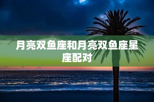 月亮双鱼座和月亮双鱼座星座配对