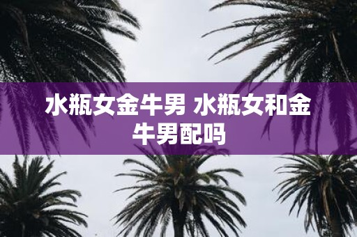 水瓶女金牛男 水瓶女和金牛男配吗
