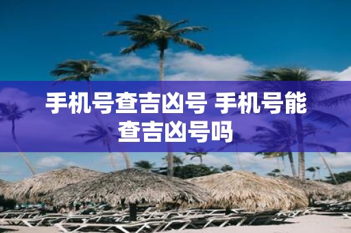 手机号查吉凶号 手机号能查吉凶号吗