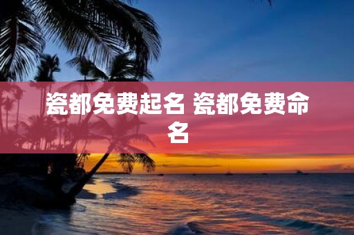 瓷都免费起名 瓷都免费命名