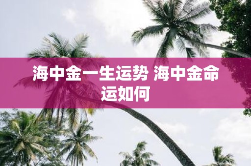 海中金一生运势 海中金命运如何