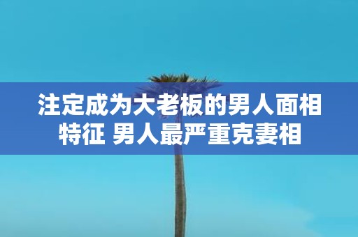 注定成为大老板的男人面相特征 男人最严重克妻相
