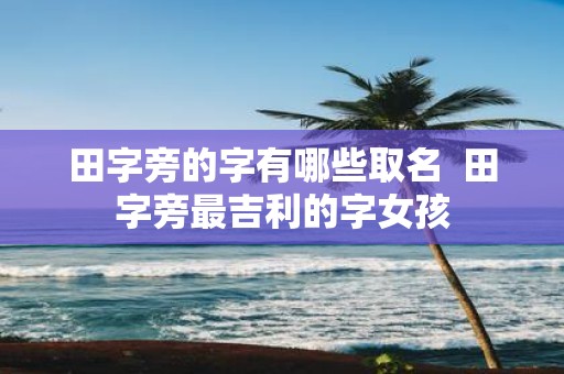 田字旁的字有哪些取名 田字旁最吉利的字女孩