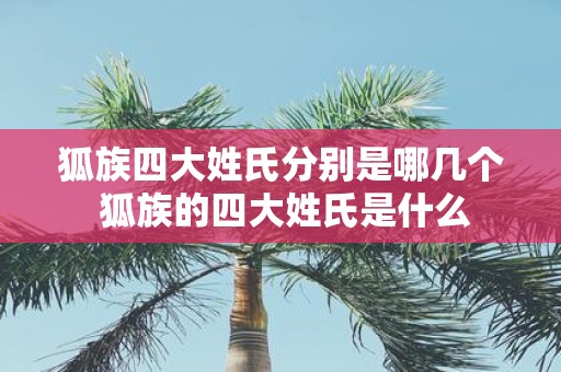 狐族四大姓氏分别是哪几个 狐族的四大姓氏是什么