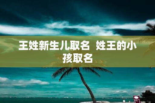 王姓新生儿取名 姓王的小孩取名