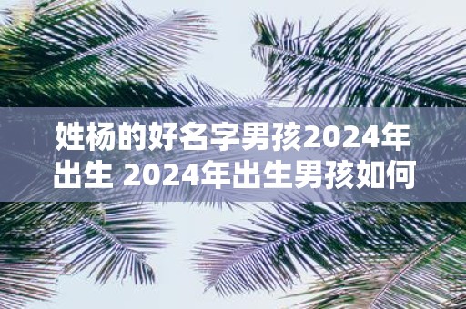 姓杨的好名字男孩2025年出生 2025年出生男孩如何取杨姓好名字