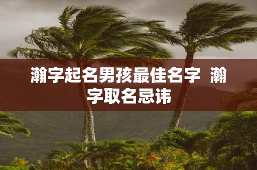 瀚字起名男孩最佳名字 瀚字取名忌讳