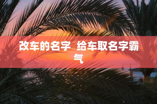改车的名字 给车取名字霸气