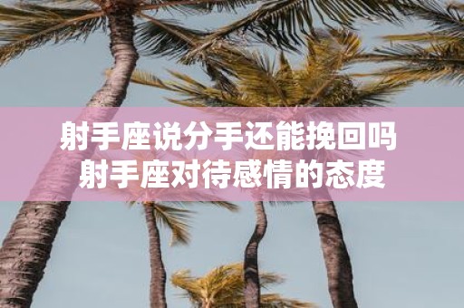 射手座说分手还能挽回吗 射手座对待感情的态度