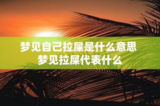 梦见自己拉屎是什么意思 梦见拉屎代表什么