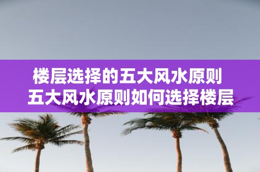 楼层选择的五大风水原则 五大风水原则如何选择楼层