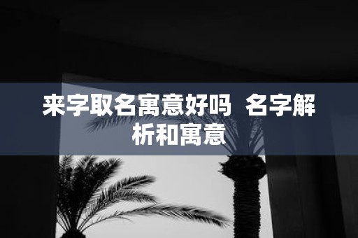 来字取名寓意好吗 名字解析和寓意