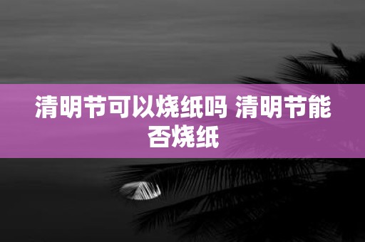 清明节可以烧纸吗 清明节能否烧纸