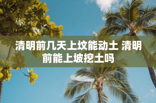 清明前几天上坟能动土 清明前能上坡挖土吗