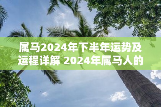 属马2025年下半年运势及运程详解 2025年属马人的全年每月运势