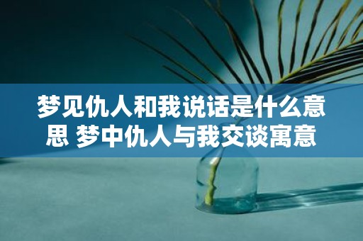 梦见仇人和我说话是什么意思 梦中仇人与我交谈寓意何在